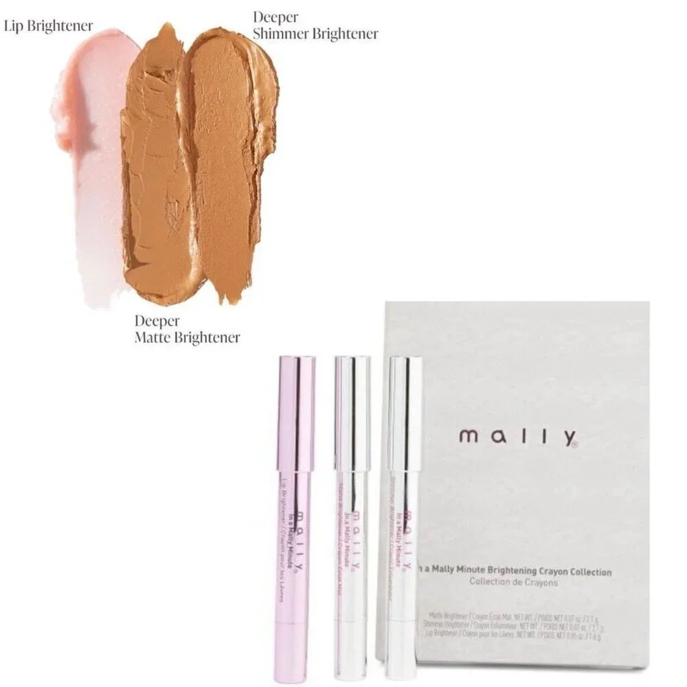 Mally Matte-Shimmer-Lip Brightener 3 PC In A Minute Crayon Collection-Deeper